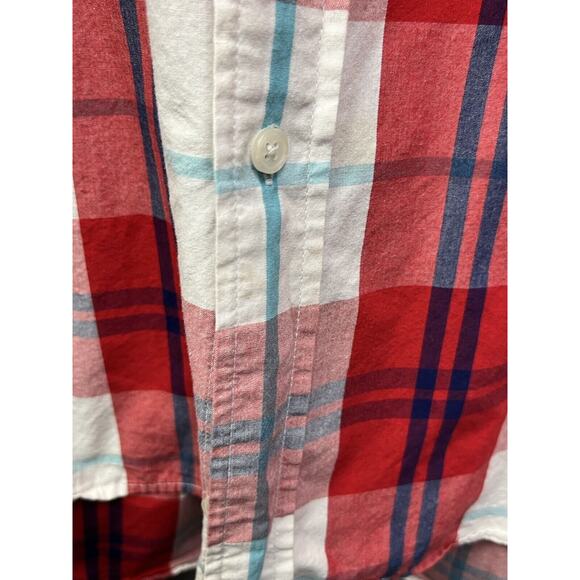 Southern‎ Proper Shirt Mens Large Red Plaid Long Sleeve Button Down Flaw - Picture 5 of 6